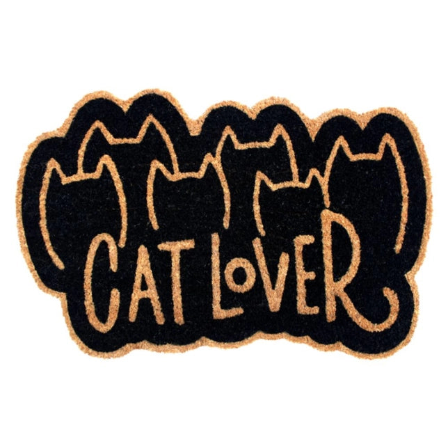 RugSmith Black Cat Lover Coir Doormat, 16" x 24"