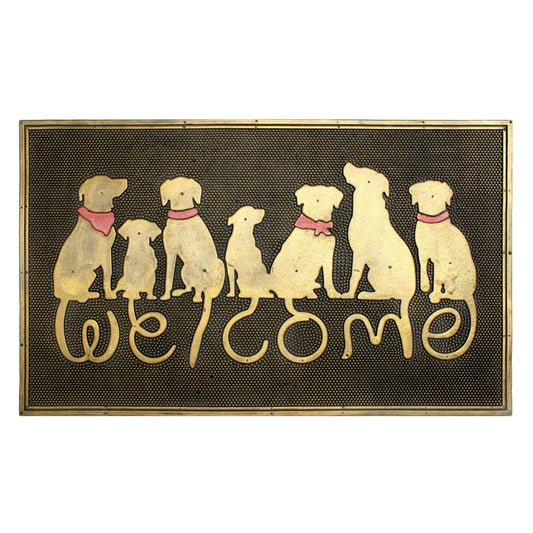 RugSmith Moulded Dog Welcome Rubber Doormat, 18" x 30"
